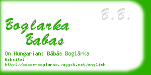boglarka babas business card